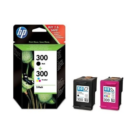 HP 300 Negro + Color Pack de 2 Cartuchos de Tinta Originales - CN637EE