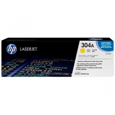 HP CC532A Amarillo Cartucho de Toner Original - 304A