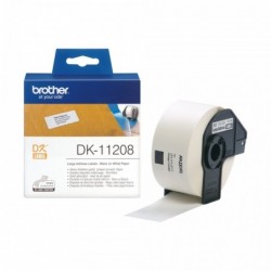 Brother DK11208 - Etiquetas Originales Precortadas de Direccion Grandes - 38x90 mm - 400 Unidades - Texto negro sobre fondo blan