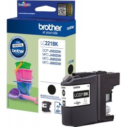 Brother LC221 Negro Cartucho de Tinta Original - LC221BKBP