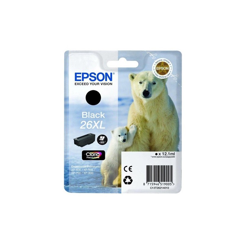 Epson T2621 (26XL) Negro Cartucho de Tinta Original - C13T26214012