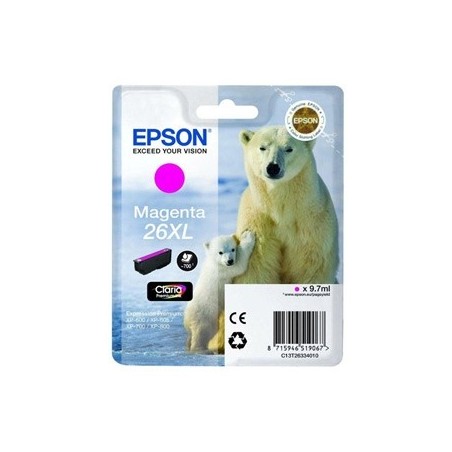 Epson T2633 (26XL) Magenta Cartucho de Tinta Original - C13T26334012