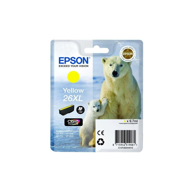 Epson T2634 (26XL) Amarillo Cartucho de Tinta Original - C13T26344012