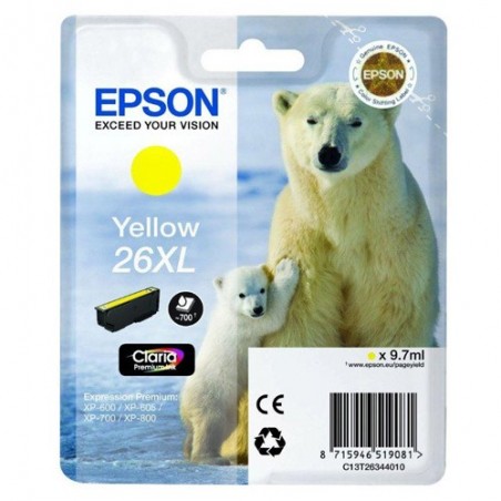 Epson T2634 (26XL) Amarillo Cartucho de Tinta Original - C13T26344012