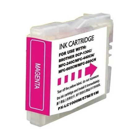 Brother LC1000XL/LC970XL Magenta Cartucho de Tinta Generico - Reemplaza LC1000M/LC970M