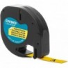 Dymo LetraTag S0721620 Cinta de Etiquetas Original para Rotuladora - Texto negro sobre fondo amarillo - Ancho 12mm x 4 metros (9