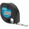 Dymo LetraTag S0721730 Cinta de Etiquetas Original para Rotuladora - Texto negro sobre fondo metalico - Ancho 12mm x 4 metros (9