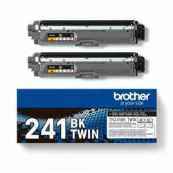 Brother TN241 Negro Pack de 2 Cartuchos de Toner Originales - TN241BKTWIN