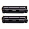 HP CE285A/CE278A/CB435A/CB436A Negro Pack de 2 Cartuchos de Toner Genericos - Reemplaza 85A/78A/35A/36A