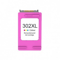 HP 302XL Color Cartucho de Tinta Remanufacturado - Muestra Nivel de Tinta - Reemplaza F6U67AE/F6U65AE