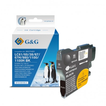 G&G Brother LC980/LC1100 Negro Cartucho de Tinta Generico - Reemplaza LC980BK/LC1100BK