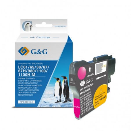 G&G Brother LC980/LC1100 Magenta Cartucho de Tinta Generico - Reemplaza LC980M/LC1100M