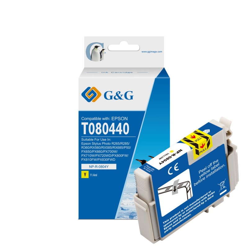 G&G Epson T0804 Amarillo Cartucho de Tinta Generico - Reemplaza C13T08044011