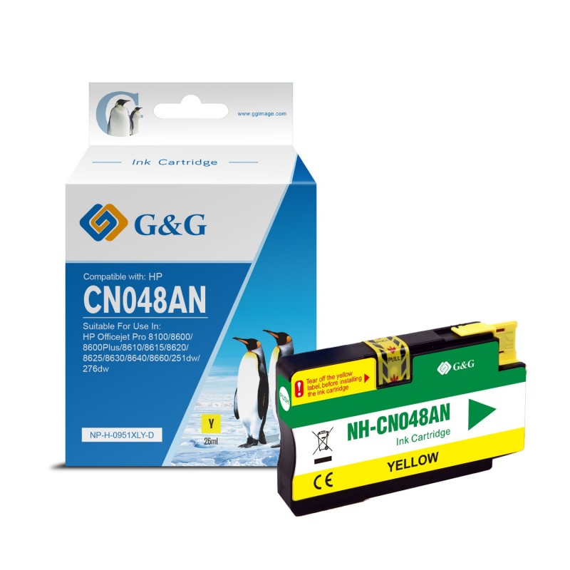 G&G HP 951XL Amarillo Cartucho de Tinta Generico - Reemplaza CN048AE/CN052AE