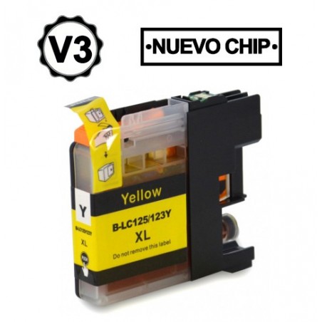 Brother LC123XL/LC121XL Amarillo Cartucho de Tinta Generico - Reemplaza LC123Y/LC121Y