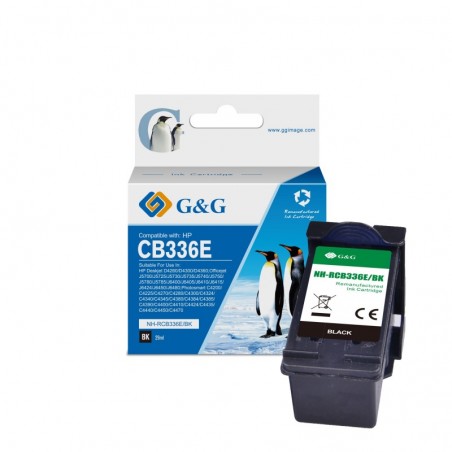 G&G HP 350XL Negro Cartucho de Tinta Remanufacturado - Reemplaza CB335EE/CB336EE