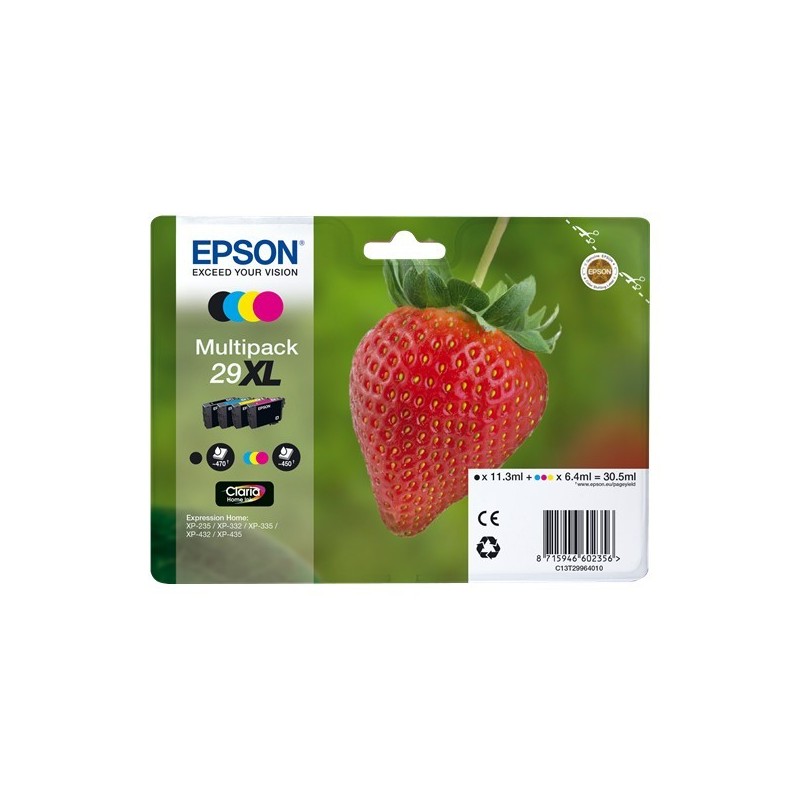 Epson T2996 (29XL) Pack de 4 Cartuchos de Tinta Originales - C13T29964012