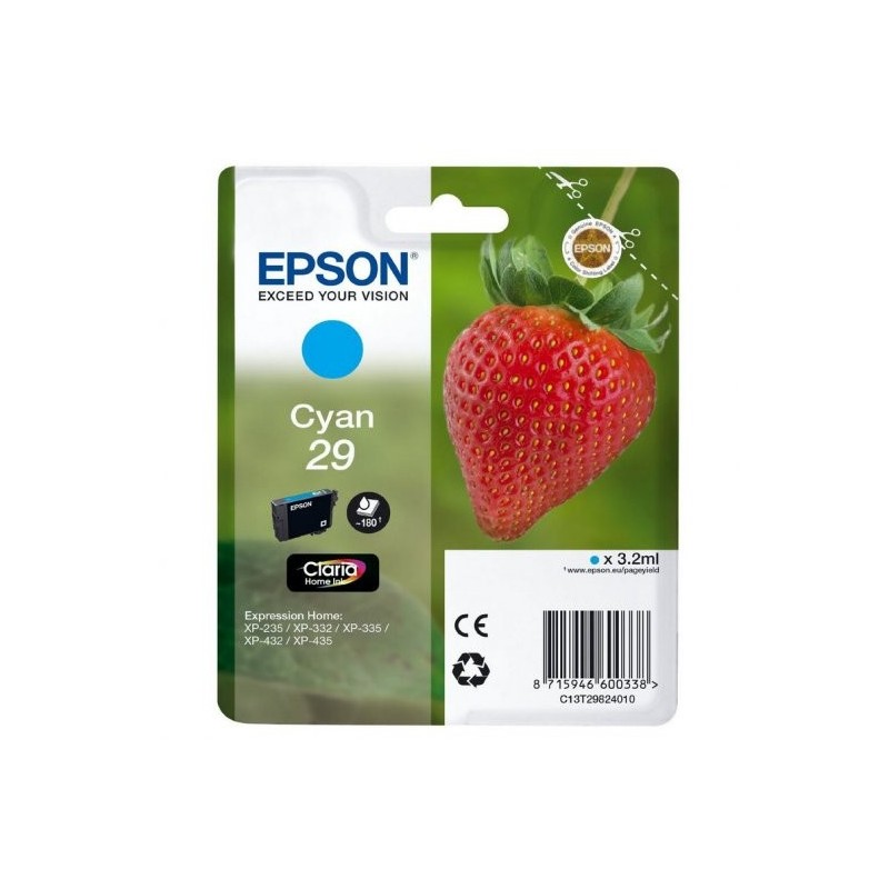 Epson T2982 (29) Cyan Cartucho de Tinta Original - C13T29824012