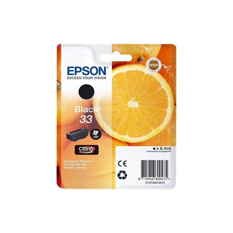 Epson T3331 (33) Negro Cartucho de Tinta Original - C13T33314012