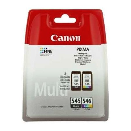 Canon PG545 Negro + CL546 Color Pack de Cartuchos de Tinta Originales - 8287B005