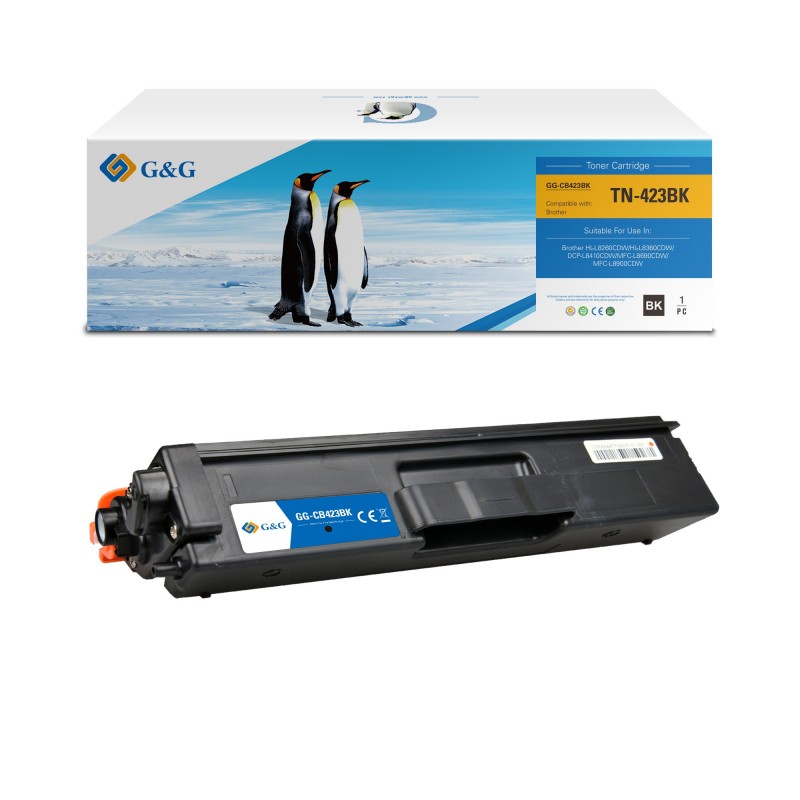 G&G Brother TN421/TN423/TN426 Negro Cartucho de Toner Generico - Reemplaza TN421BK/TN423BK/TN426BK