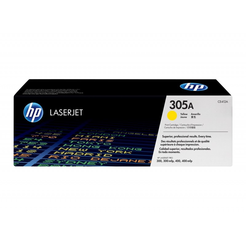 HP CE412A Amarillo Cartucho de Toner Original - 305A