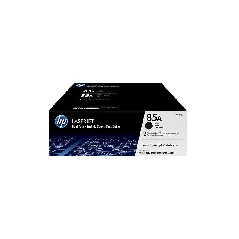 HP CE285A Negro Pack de 2 Cartuchos de Toner Originales - 85A