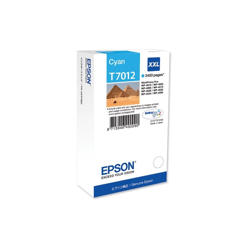 Epson T7012 Cyan Cartucho de Tinta Original - C13T70124010