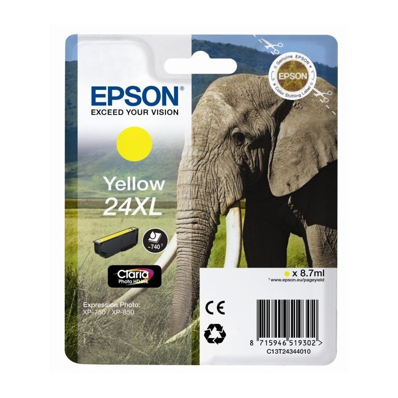 Epson T2434 (24XL) Amarillo Cartucho de Tinta Original - C13T24344012