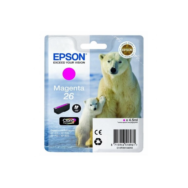 Epson T2613 (26) Magenta Cartucho de Tinta Original - C13T26134012