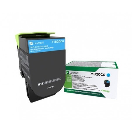 Lexmark CS317/CS417/CS517/CX317/CX417/CX517 Cyan Cartucho de Toner Original - 71B20C0