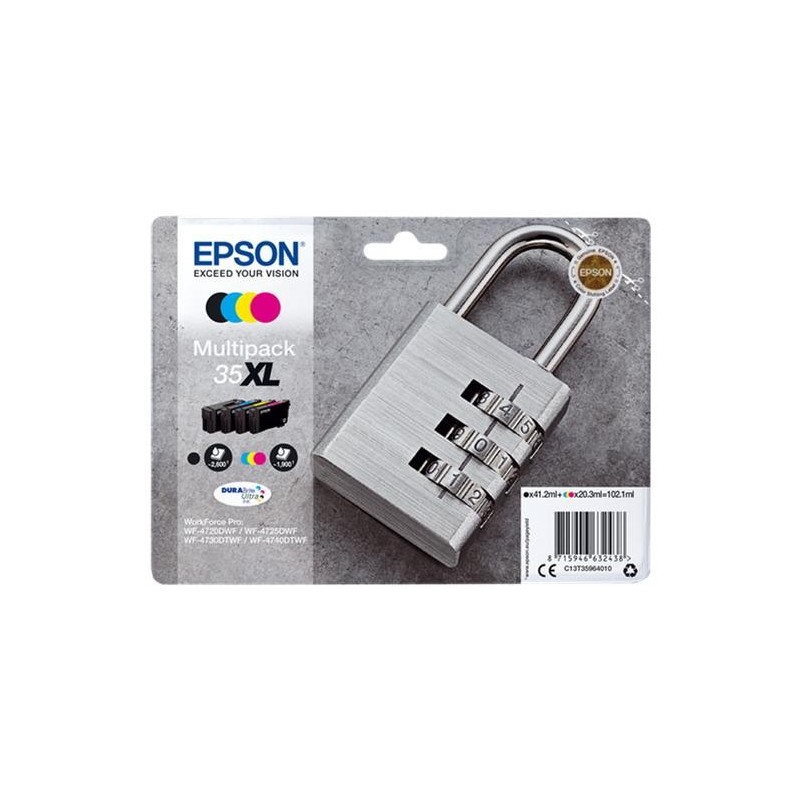 Epson T3596 (35XL) Pack de 4 Cartuchos de Tinta Originales - C13T35964010