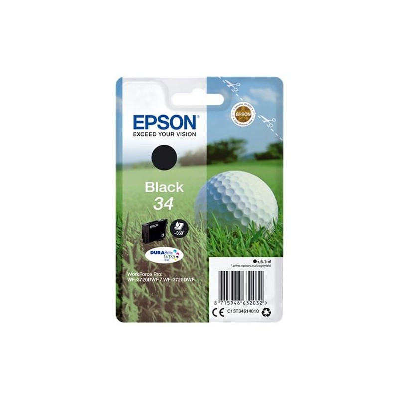 Epson T3461 (34) Negro Cartucho de Tinta Original - C13T34614010