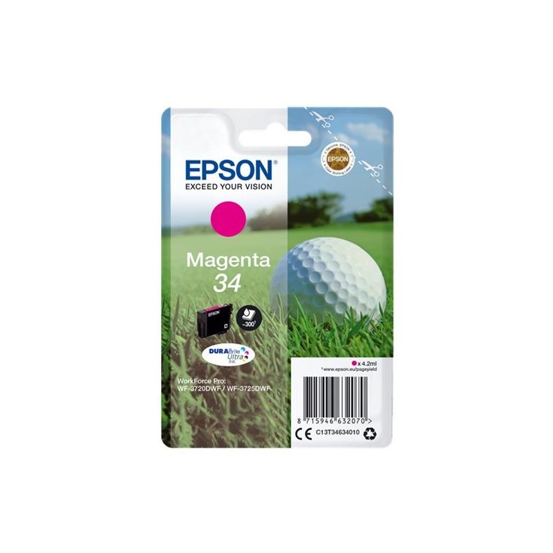 Epson T3463 (34) Magenta Cartucho de Tinta Original - C13T34634010