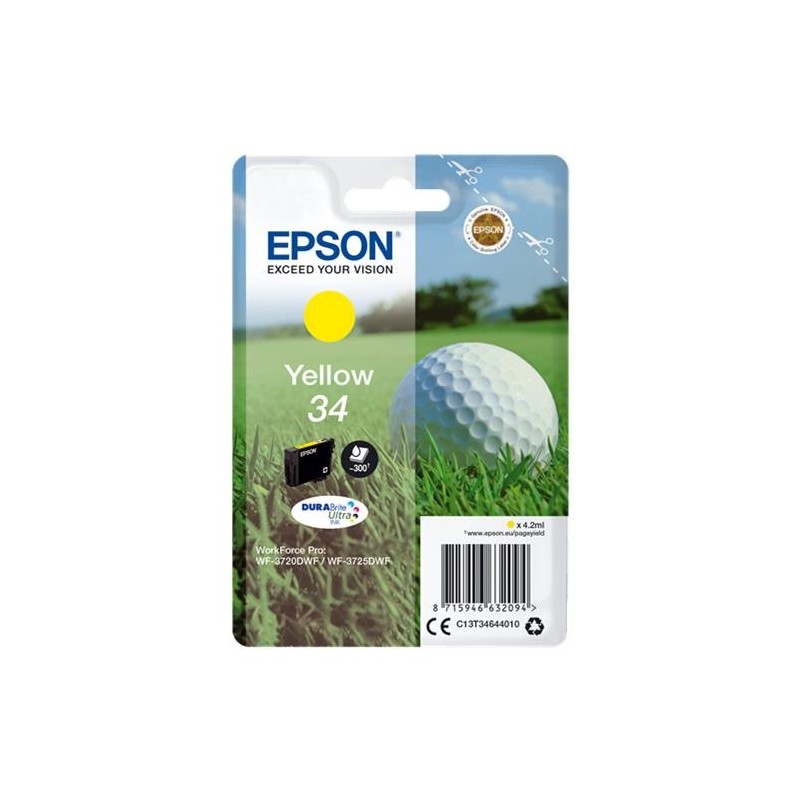 Epson T3464 (34) Amarillo Cartucho de Tinta Original - C13T34644010