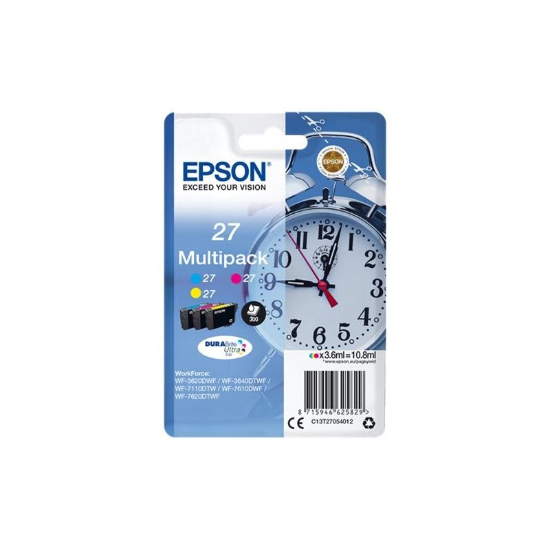 Epson T2705 (27) Pack de 3 Cartuchos de Tinta Originales - C13T27054012