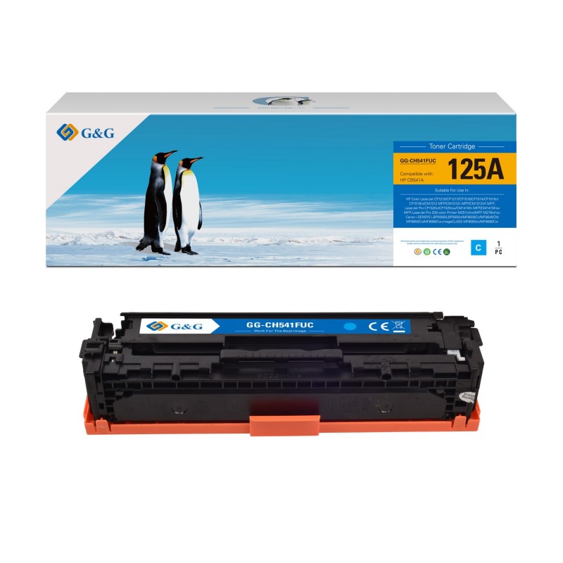 G&G HP CB541A/CE321A/CF211A Cyan Cartucho de Toner Generico - Reemplaza 125A/128A/131A