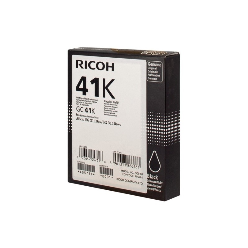 Ricoh GC41 Negro Cartucho de Gel Original - 405761