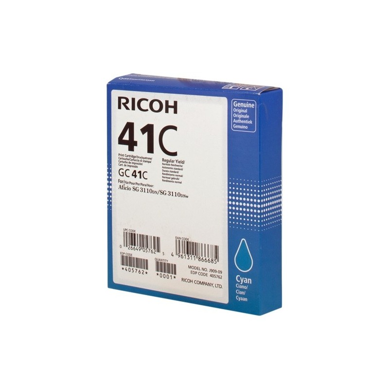 Ricoh GC41 Cyan Cartucho de Gel Original - 405762