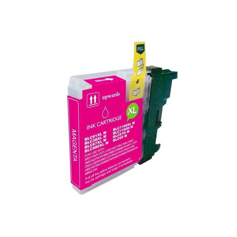 Brother LC980XL/LC1100XL/LC985XL Magenta Cartucho de Tinta Generico - Reemplaza LC980M/LC1100M/LC985M