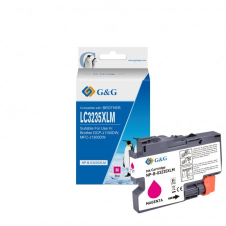 G&G Brother LC3235XL/LC3233 Magenta Cartucho de Tinta Generico - Reemplaza LC3235XLM/LC3233M