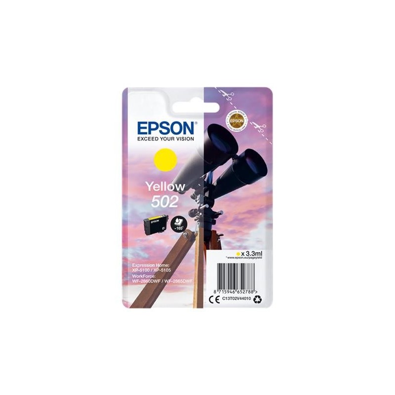 Epson 502 Amarillo Cartucho de Tinta Original - C13T02V44010