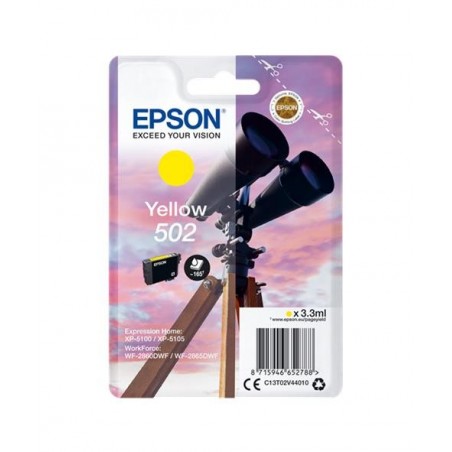 Epson 502 Amarillo Cartucho de Tinta Original - C13T02V44010