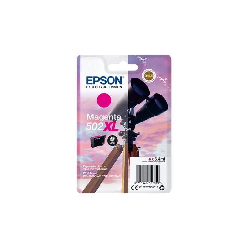 Epson 502XL Magenta Cartucho de Tinta Original - C13T02W34010