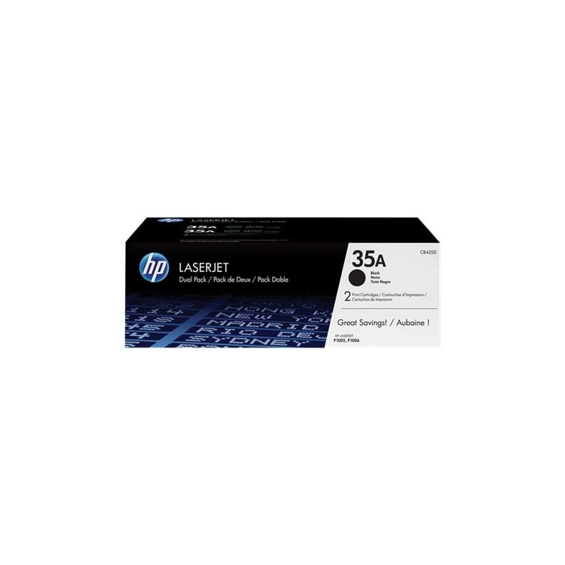 HP CB435A Negro Pack de 2 Cartuchos de Toner Originales - 35A