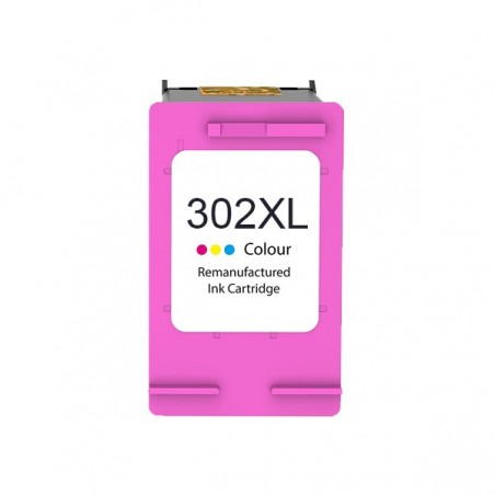 HP 302XL Color Cartucho de Tinta Remanufacturado - Muestra Nivel de Tinta - Reemplaza F6U67AE/F6U65AE