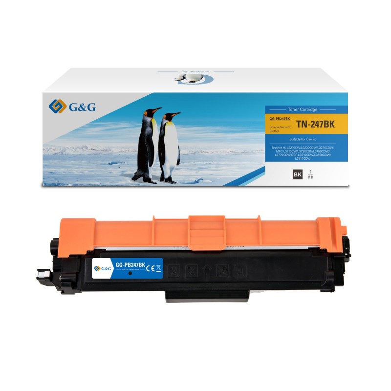 G&G Brother TN247/TN243 Negro Cartucho de Toner Generico - Reemplaza TN247BK/TN243BK