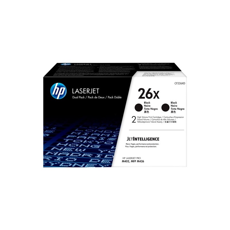 HP CF226X Negro Pack de 2 Cartuchos de Toner Originales - 26X