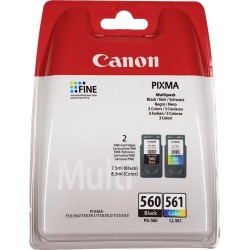 Canon PG560 Negro + CL561 Color Pack de 2 Cartuchos de Tinta Originales - 3713C006