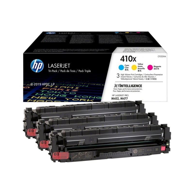 HP CF411X/CF412X/CF413X Pack de 3 Cartuchos de Toner Originales - 410X